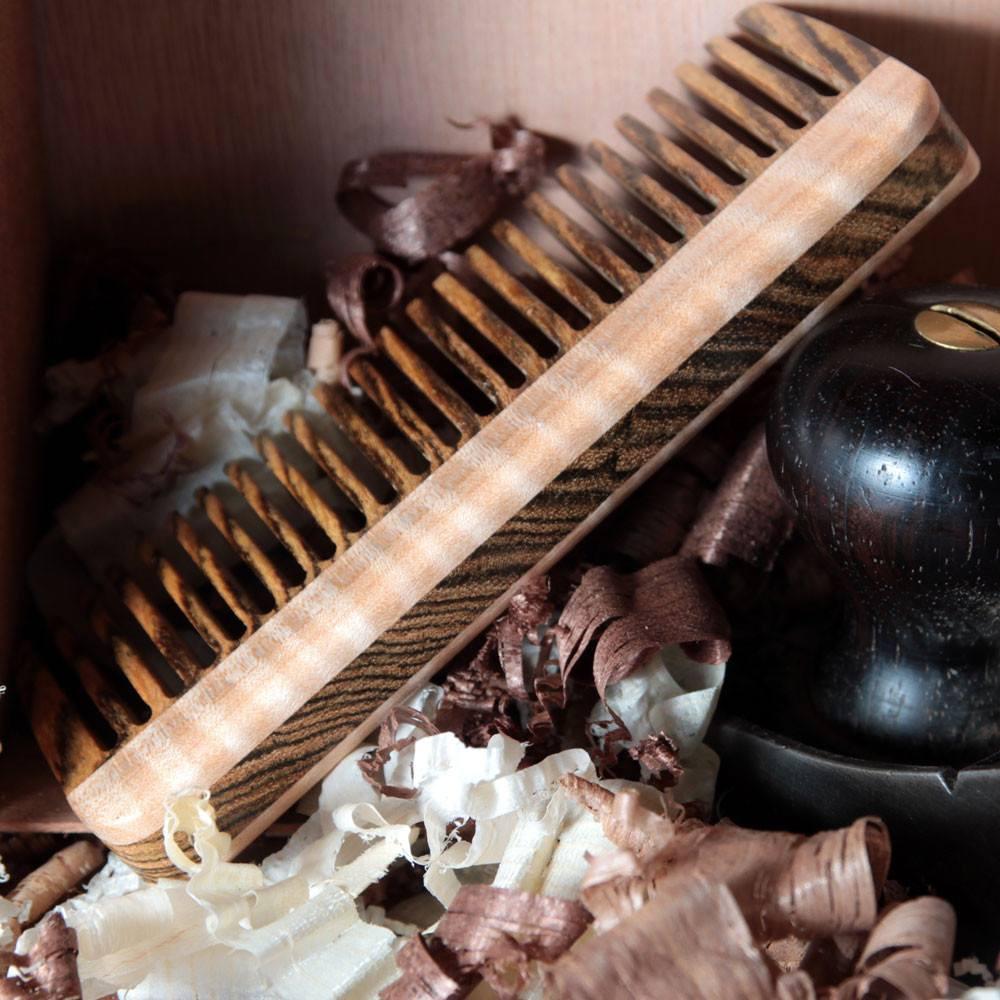 Combs - Hair Comb With Bocote & Curly Maple