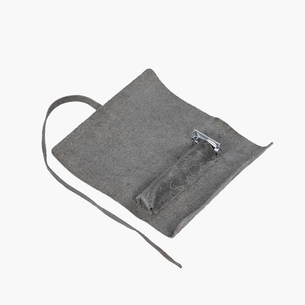 Satin Adjustable Safety Razor with Leather Case