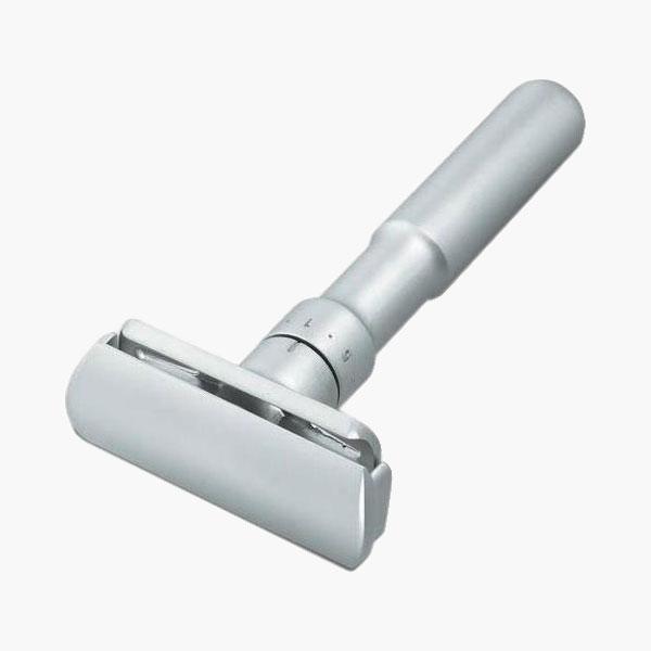 Satin Adjustable Safety Razor with Leather Case