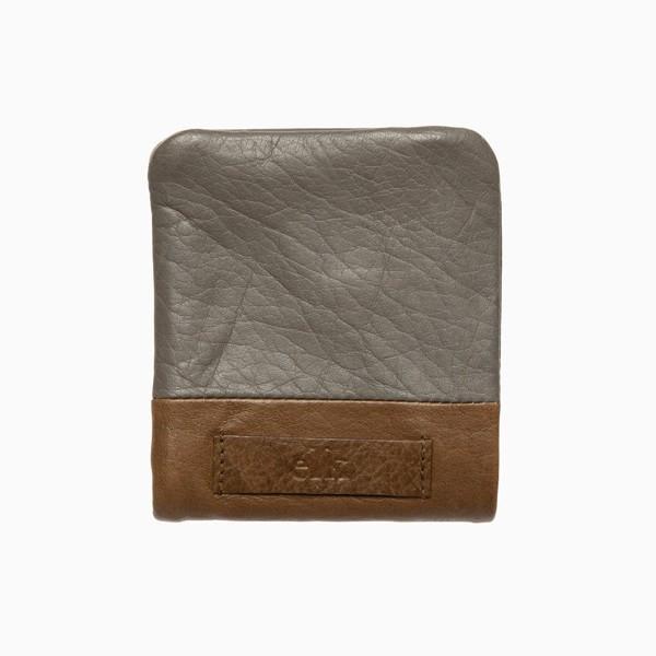 Wallet - Farun Men's Wallet - Grey & Tan Leather